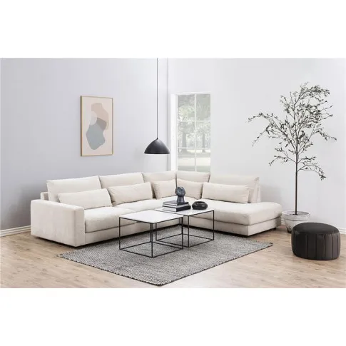 Szczegółowe zdjęcie nr 6 produktu Okrągła brązowo-szara pufa welurowa - Hada