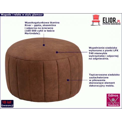 Ciemnobrązowa pufa welurowa Jumbo