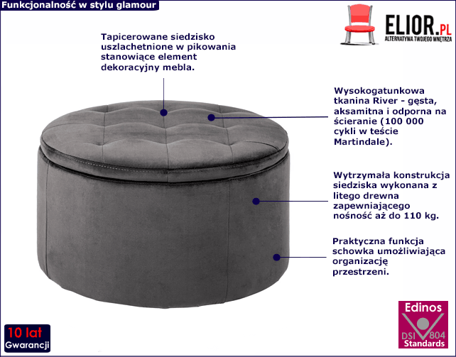 Jasnoszara pufa Divano