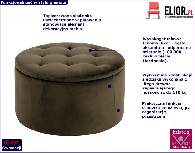 Ciemnozielona pufa Divano