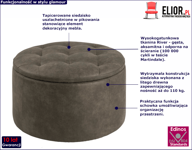 Oliwkowo zielona pufa Hajfi