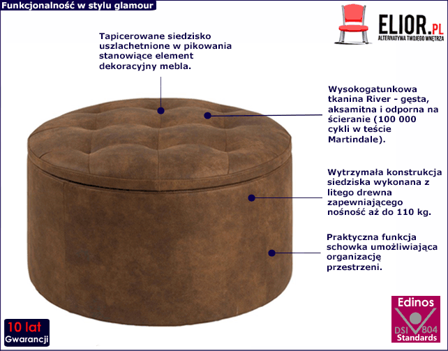 Ciemnobrązowa pufa Divano