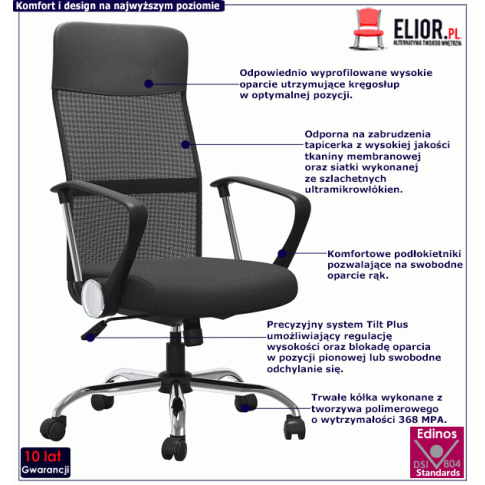 Ergonomiczny fotel obrotowy z mechanizmem Tilt Plus Ferno