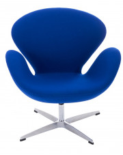 Kaszmirowy fotel wypoczynkowy niebieski - Loco 2X w sklepie Edinos.pl