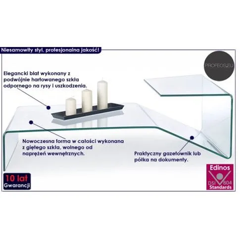 Fotografia Ława z giętego szkła Maurycy z kategorii Ławy i stoliki