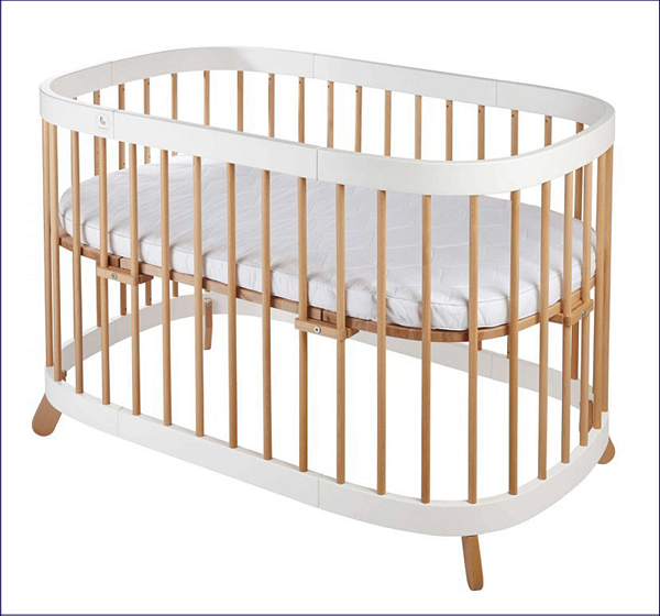 Biało-bukowe wielofunkcyjne łóżeczko dla dzieci Nigras 4X