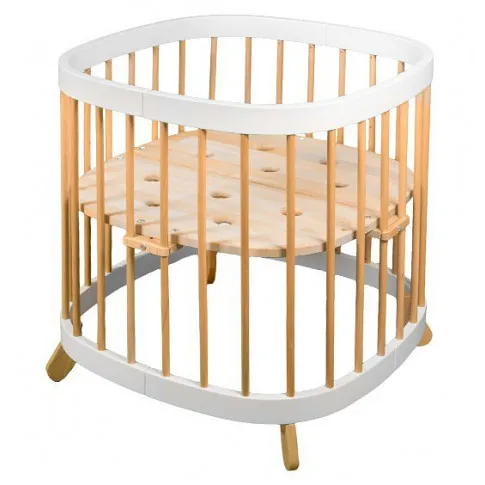 Białe naturalny buk wielofunkcyjne łóżeczko dla dzieci Nando 4X