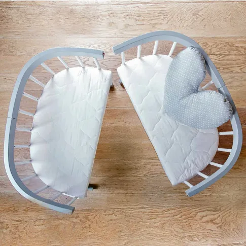 Szczegółowe zdjęcie nr 7 produktu Szaro-białe wielofunkcyjne łóżeczko dziecięce - Nigras 5X