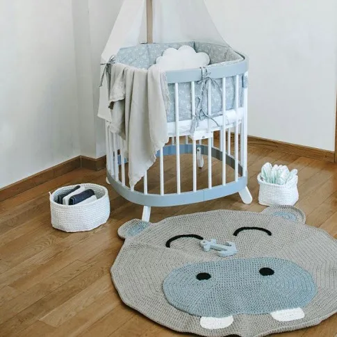 Szczegółowe zdjęcie nr 4 produktu Szaro-białe wielofunkcyjne łóżeczko dziecięce - Nigras 5X