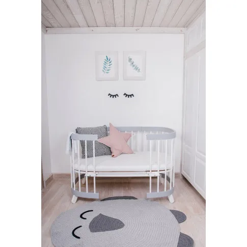 Szczegółowe zdjęcie nr 10 produktu Szaro-białe wielofunkcyjne łóżeczko dziecięce - Nigras 5X