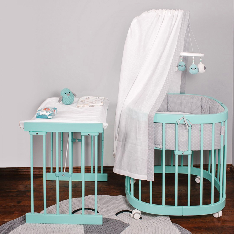 Aranżacja z bukowym łóżeczkiem Nigras 6X