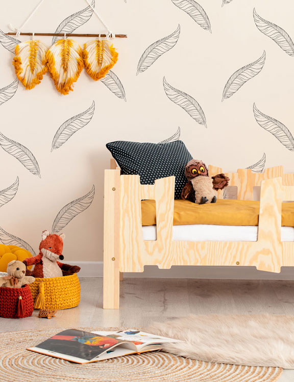 Minimalistyczne drewniane łóżko dla dzieci Tiffi 2X