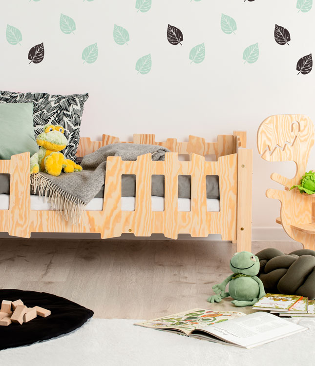 Drewniane łóżko ze stelażem dla dzieci Tiffi 3X