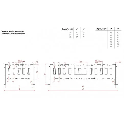 Wymiary drewnianego łóżka dziecięcego Tiffi 3X
