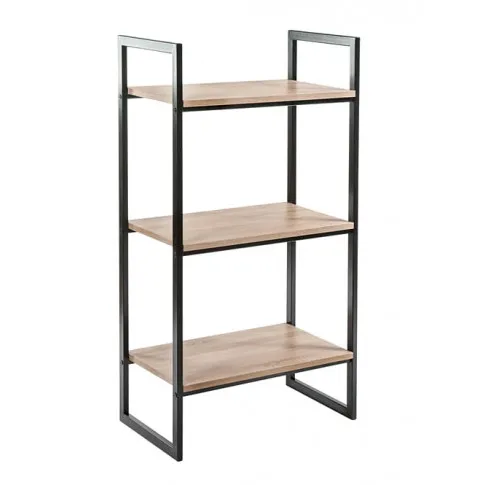 Czarny loftowy regał z 3 półkami dąb sonoma Verdon 2X