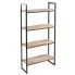 Czarny loftowy regał z 4 półkami dąb sonoma Verdon 5X
