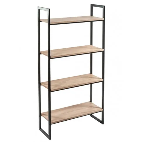Czarny loftowy regał z 4 półkami dąb sonoma Verdon 5X