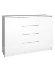 Biała matowa komoda z szufladami 140 cm - Intia 5X w sklepie Edinos.pl