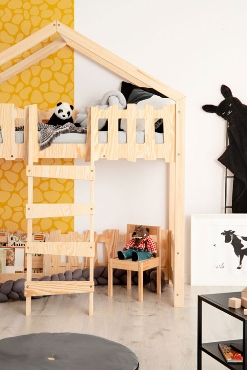 Dziecięce łóżko piętrowe z litego drewna sosnowego Zorin 2X