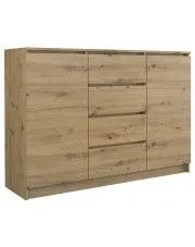 Komoda z szufladami dąb artisan 140 cm - Intia 5X w sklepie Edinos.pl