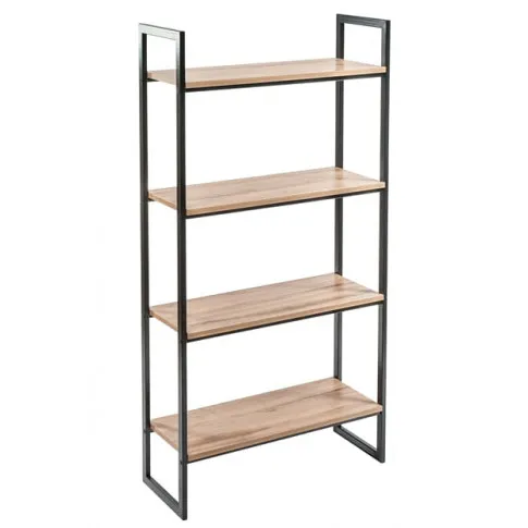Czarny loftowy regał z 4 półkami wiśnia scandic Verdon 6X
