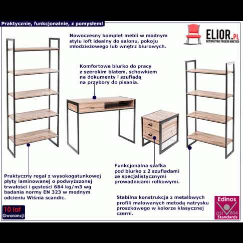 Komplet mebli industrialnych Verdon 16X