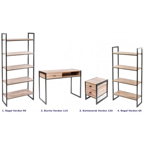 Komplet metalowych mebli loftowych Verdon 16X