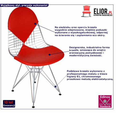 Loftowe krzesło Electo czerwone