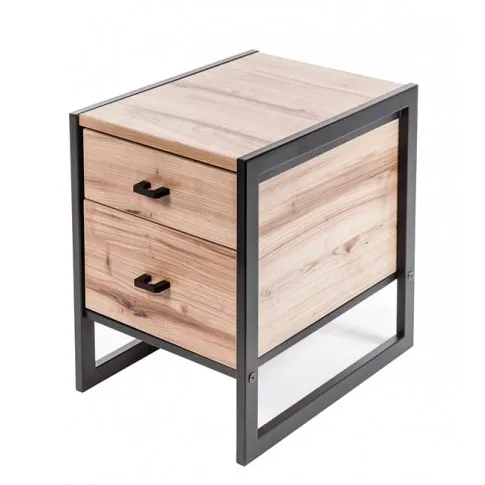 Inustrialny metalowy kontenerek z blatem wiśnia scandic Verdon 12X