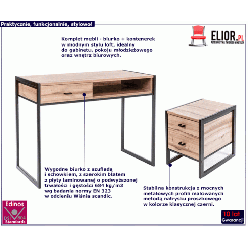 Komplet mebli biurowych industrialnych Verdon 17X