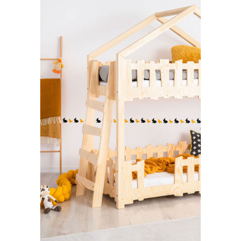 Drewniane łóżko piętrowe dziecięce Zorin 4X