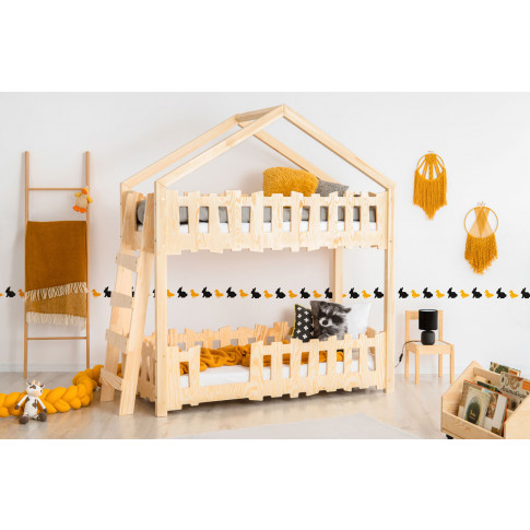 Dziecięce łóżko piętrowe w formie domku Zorin 4X