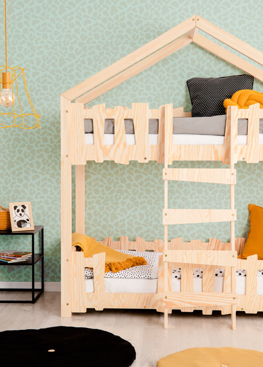 Drewniane dwuosobowe łóżko dziecięce Zorin 5X