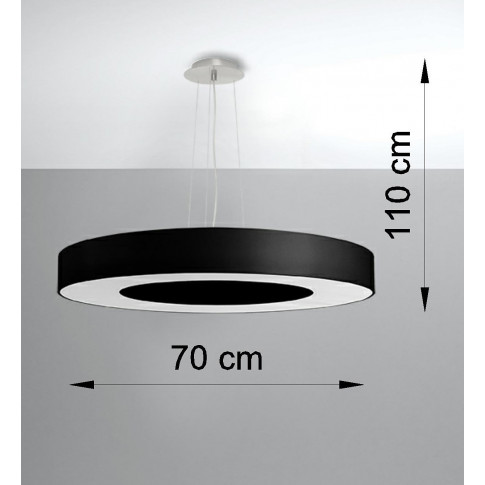 Szczegółowe zdjęcie nr 5 produktu Czarny okrągły żyrandol zwisający - EX695-Saturni