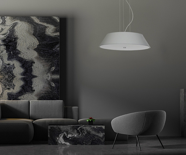 Czarny nowoczesny żyrandol z abażurem i regulacją wysokości EX701-Aksel