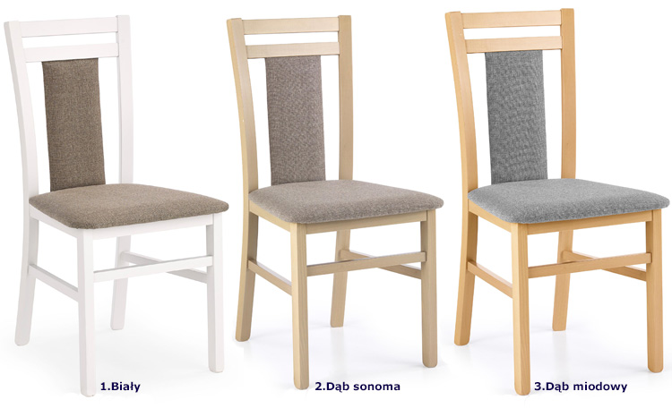 Drewniane minimalistyczne krzesło tapicerowane Thomas 