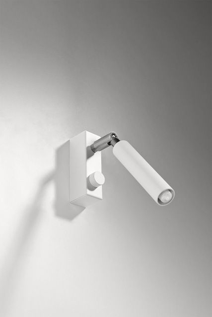 Biały kinkiet ścienny tuba z regulacją reflektora EX718-Totemi