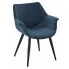 Welwetowe krzesło tapicerowane granatowe - Nollo 2X
