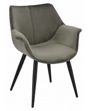 Welwetowe krzesło tapicerowane szare - Nollo 2X w sklepie Edinos.pl