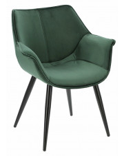 Welwetowe krzesło tapicerowane zielone - Nollo 2X w sklepie Edinos.pl