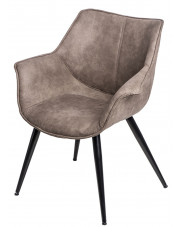 Zamszowe krzesło tapicerowane brązowe - Nollo 3X w sklepie Edinos.pl