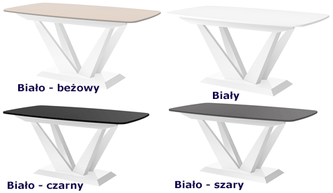 Rozkładane stoły do salonu z wysokim połyskiem Orani - komfortowe