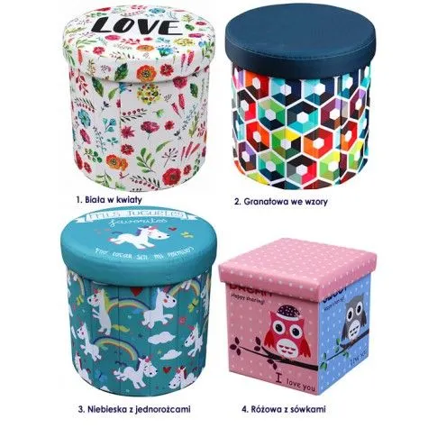 Zdjęcie okrągła pufa niebieska w jednorożce Iwaria | Edinos.pl