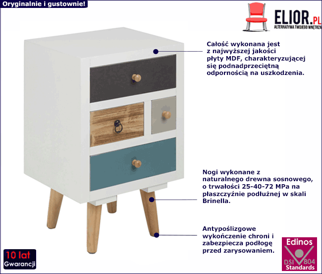 Biała szafka nocna Almirs 2X