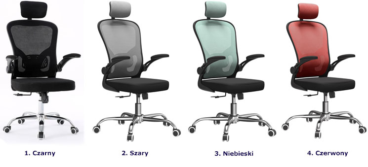 Czarno-szary fotel obrotowy Meir do biurka i komputera