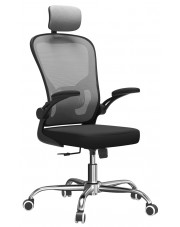 Szary ergonomiczny fotel obrotowy do biura - Sefilo
