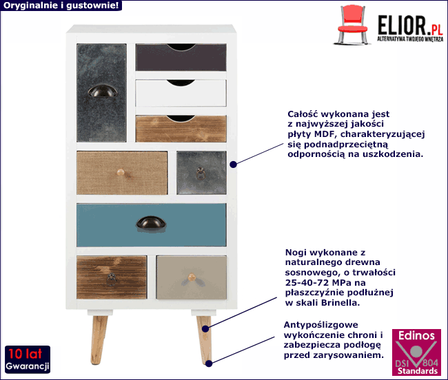 Biała komoda Almirs 4X