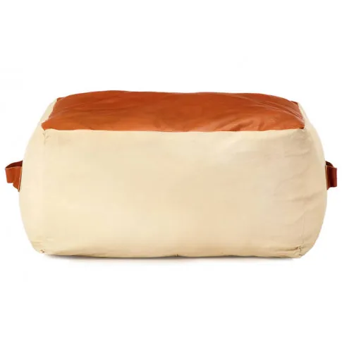 Kremowo brązowa pufa Medito