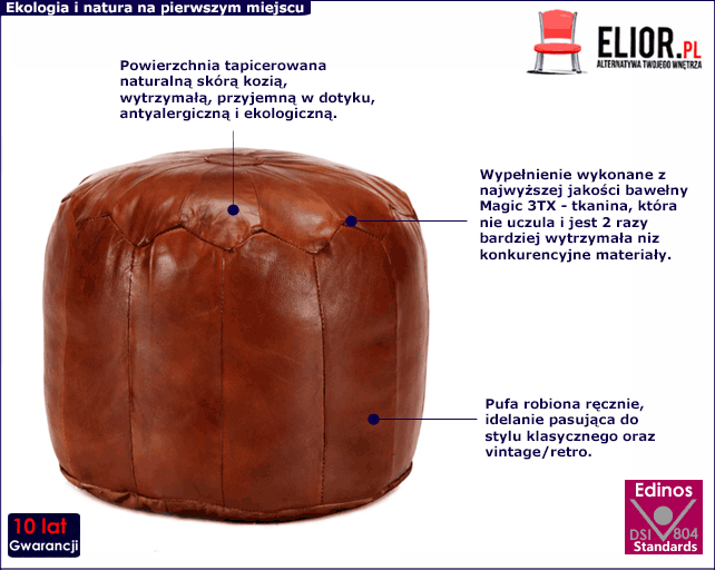 Brązowa pufa Korfa