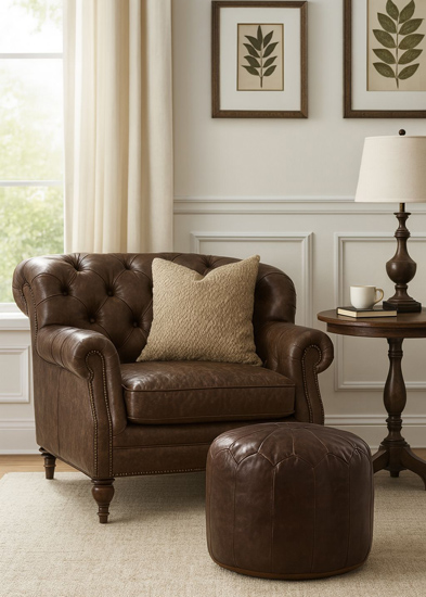 Pufa skórzana Korfa